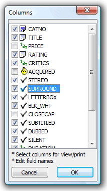 Spalten Dialog