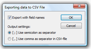 exportation au format CSV DBF