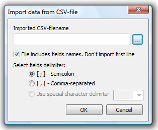 importation au format CSV pour DBF