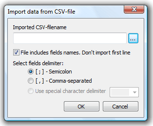 Import von CSV, DBF