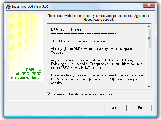  Apycom DBFView Installation