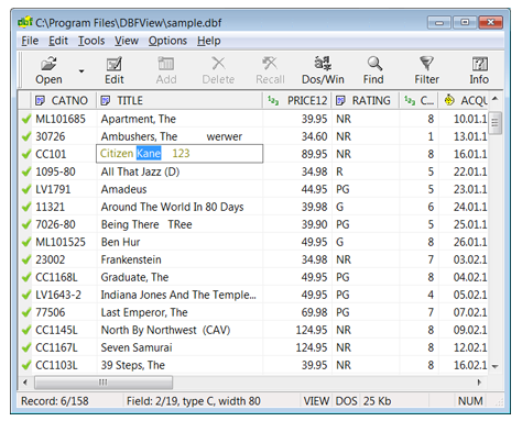 dbf files in windows 7